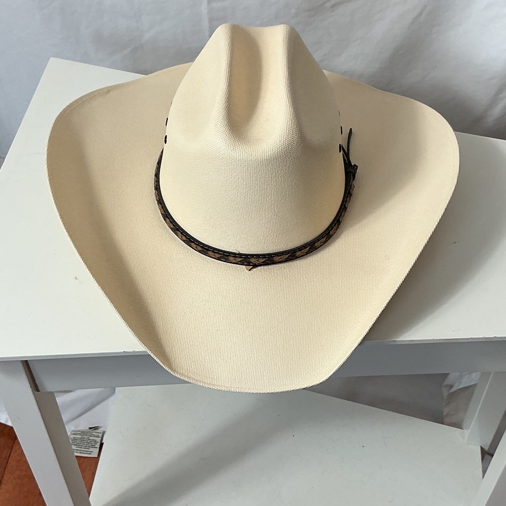 Lone Star Cream Western Cowboy Hat with Braided Accent